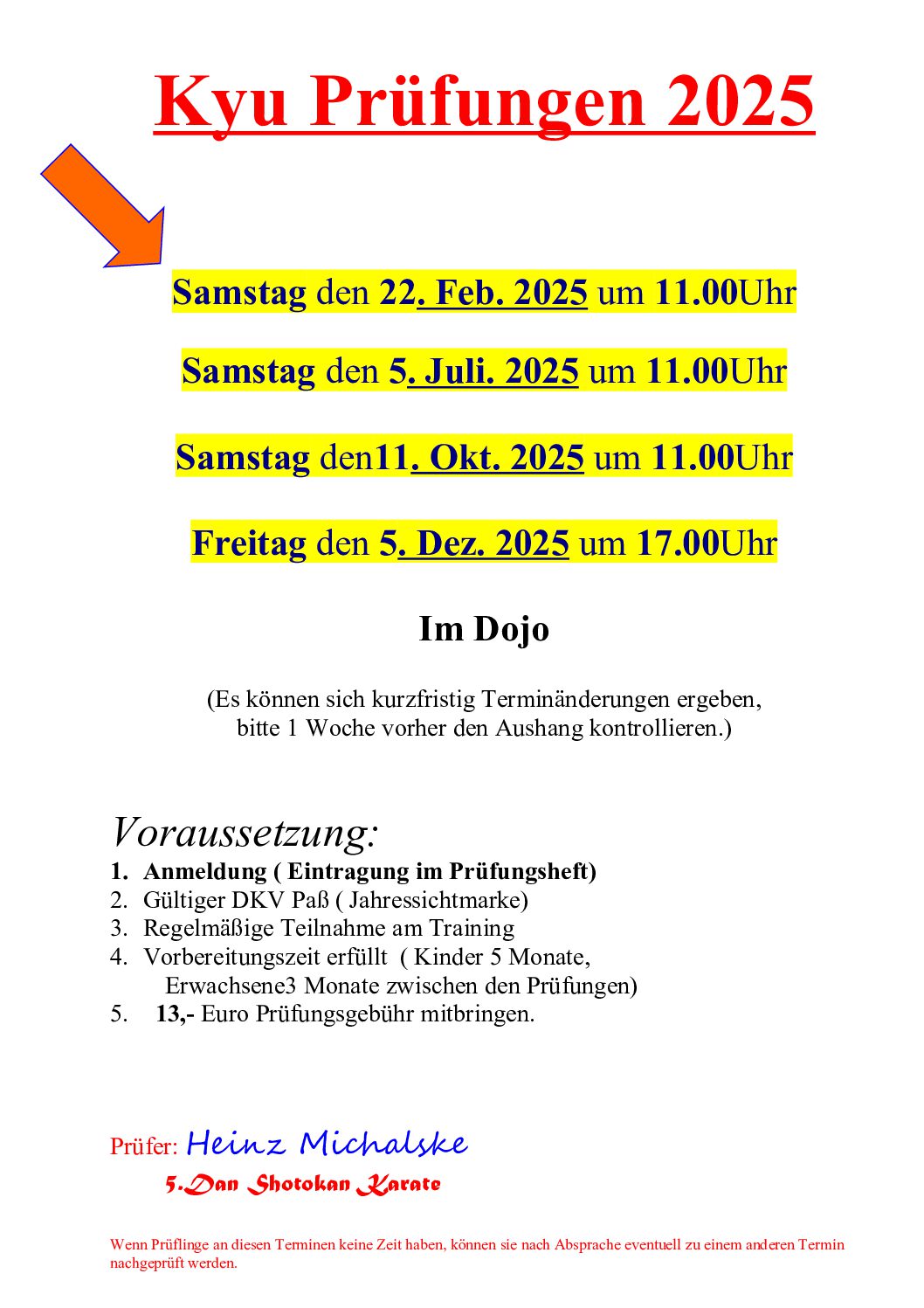 Prüfungen 2025
